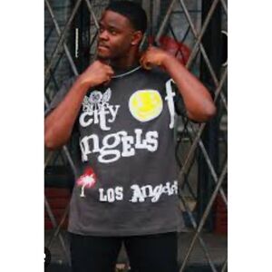 Pacsun Women Gray Cotton Short Sleeve Graphic T-Shirt Size M ( Unisex)